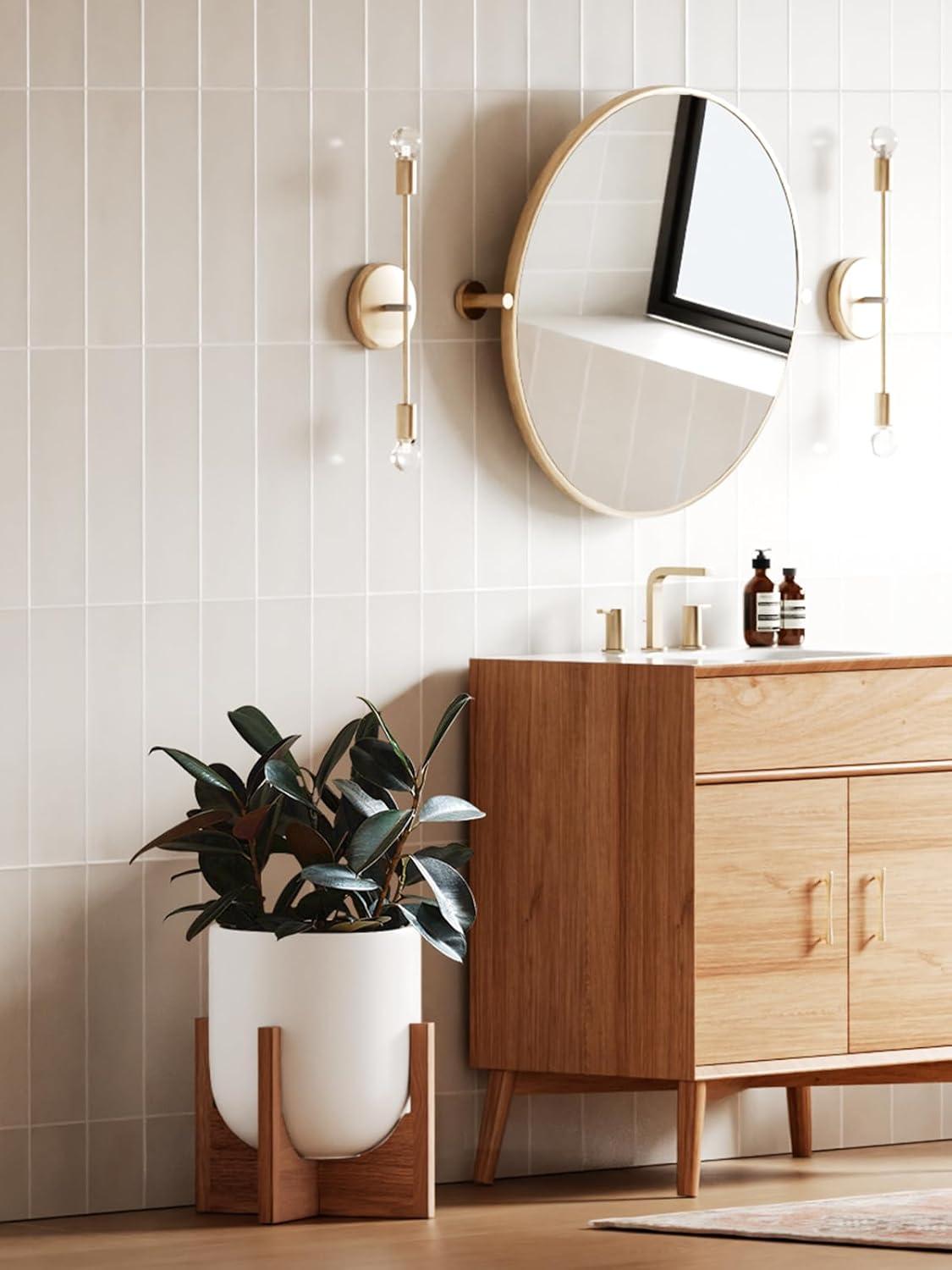 imageLE TAUCI 8 Inch Plant Pot Ceramic Pot with Drainage Hole ampamp Rubber Plug Indoor Planter for Herbs ampamp Small Houseplants Cylinder Planter for Home Office WhiteWhite