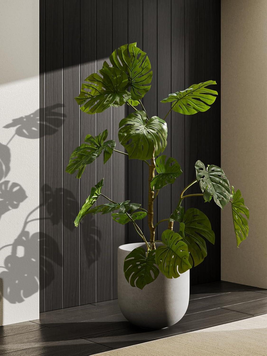 imageLE TAUCI 8 Inch Plant Pot Ceramic Pot with Drainage Hole ampamp Rubber Plug Indoor Planter for Herbs ampamp Small Houseplants Cylinder Planter for Home Office WhiteNeutral Gray