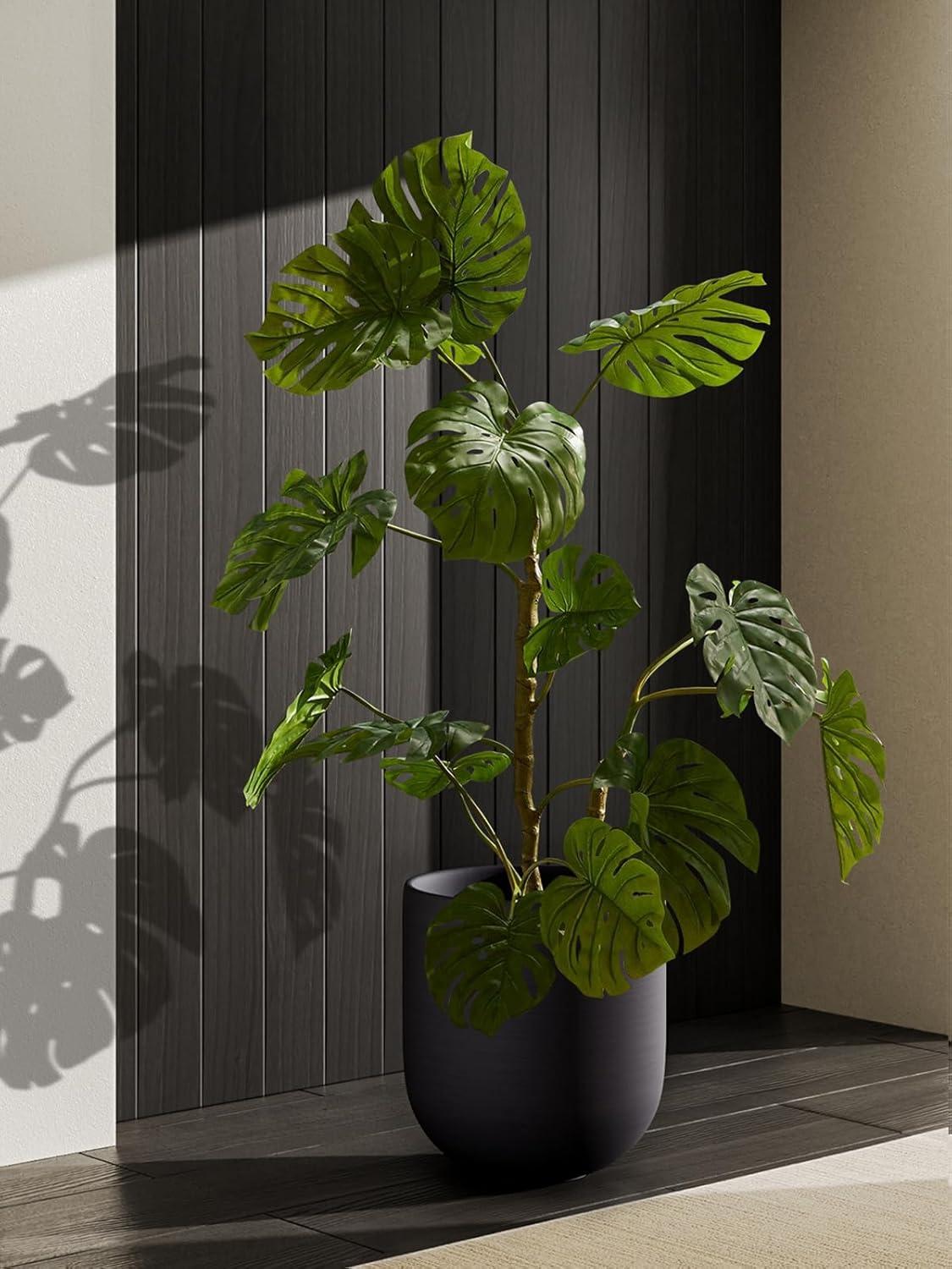 imageLE TAUCI 8 Inch Plant Pot Ceramic Pot with Drainage Hole ampamp Rubber Plug Indoor Planter for Herbs ampamp Small Houseplants Cylinder Planter for Home Office WhiteCharcoal Gray