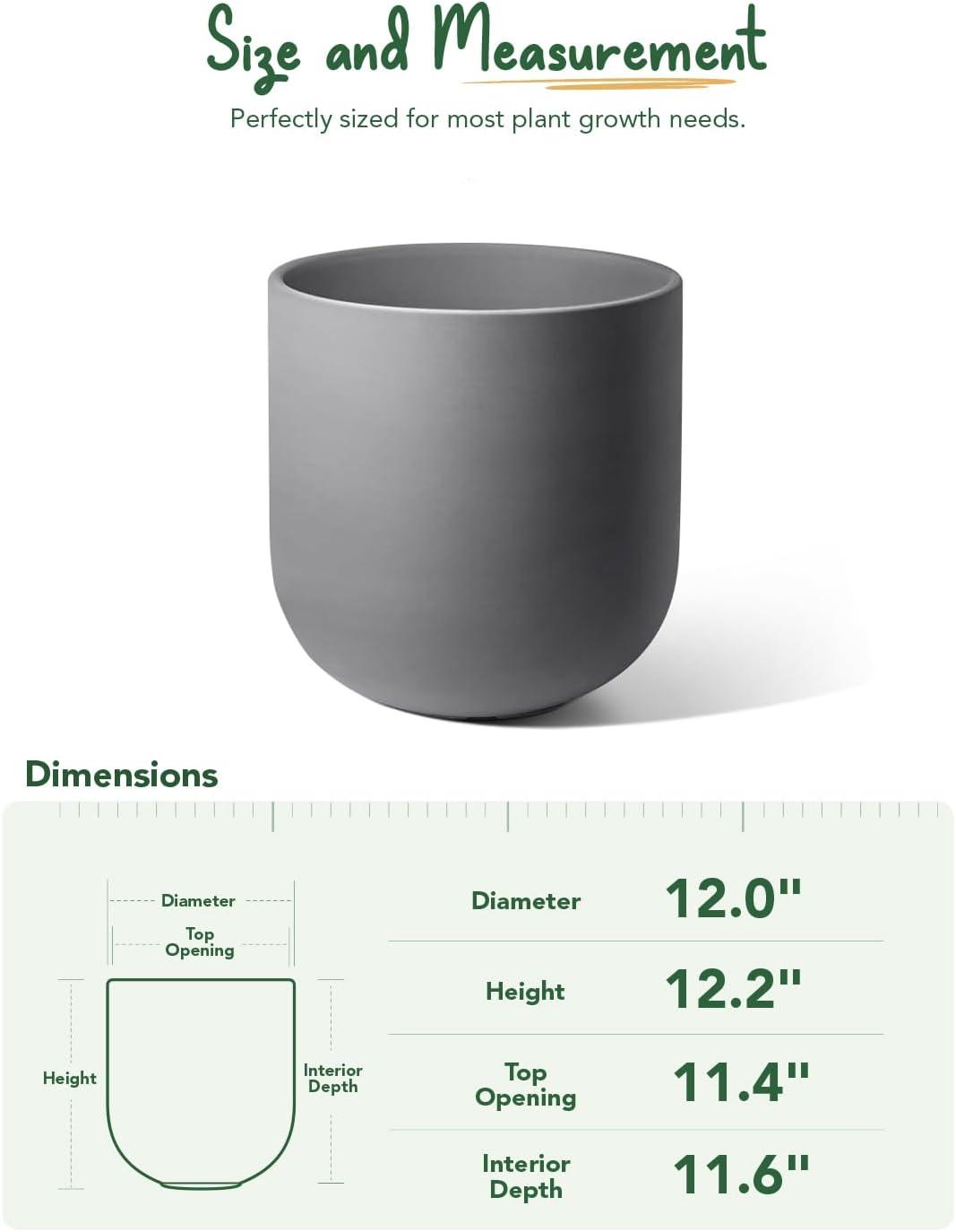 imageLE TAUCI 8 Inch Plant Pot Ceramic Pot with Drainage Hole ampamp Rubber Plug Indoor Planter for Herbs ampamp Small Houseplants Cylinder Planter for Home Office WhiteCharcoal Gray