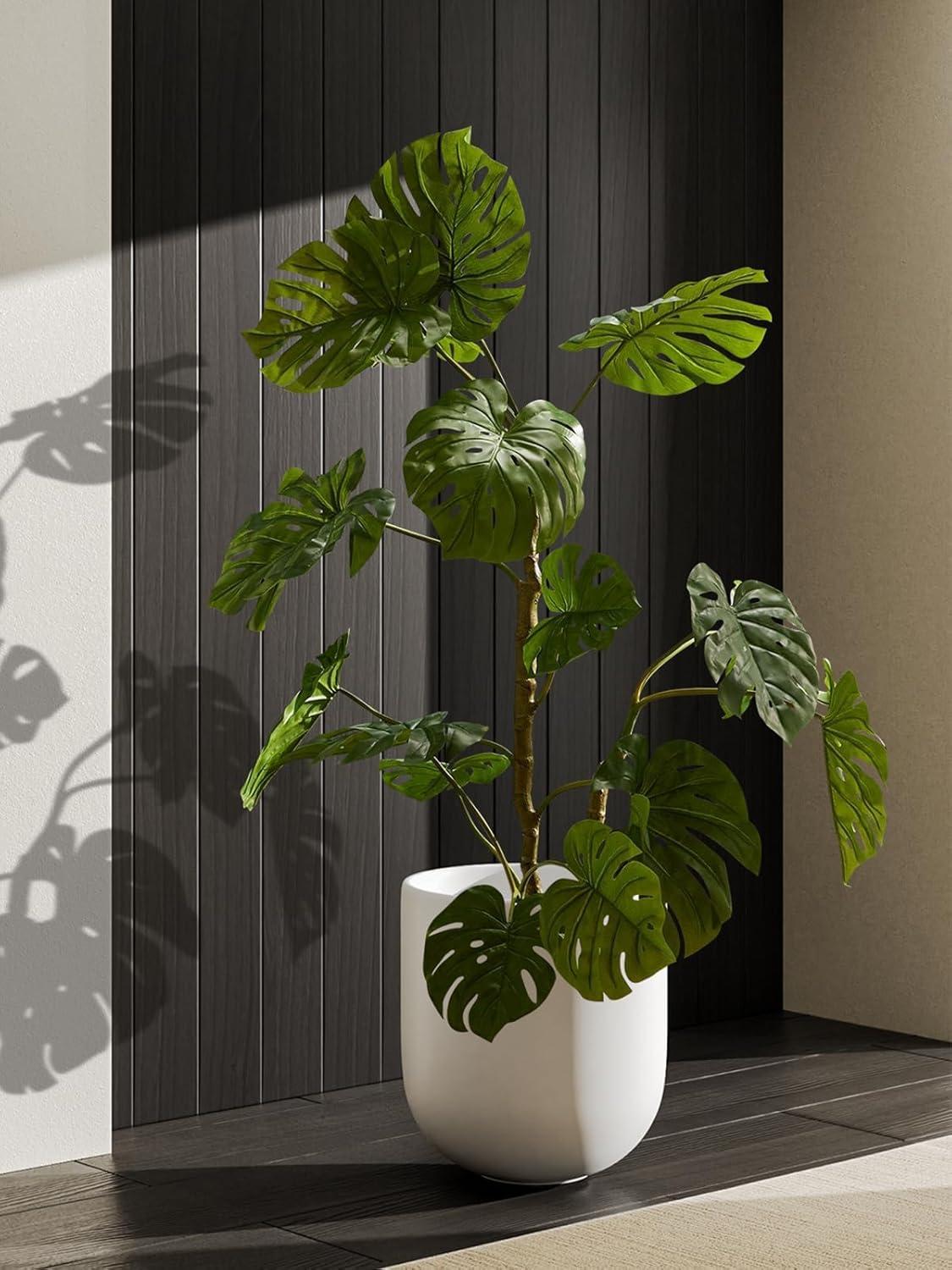 imageLE TAUCI 8 Inch Plant Pot Ceramic Pot with Drainage Hole ampamp Rubber Plug Indoor Planter for Herbs ampamp Small Houseplants Cylinder Planter for Home Office WhiteWhite