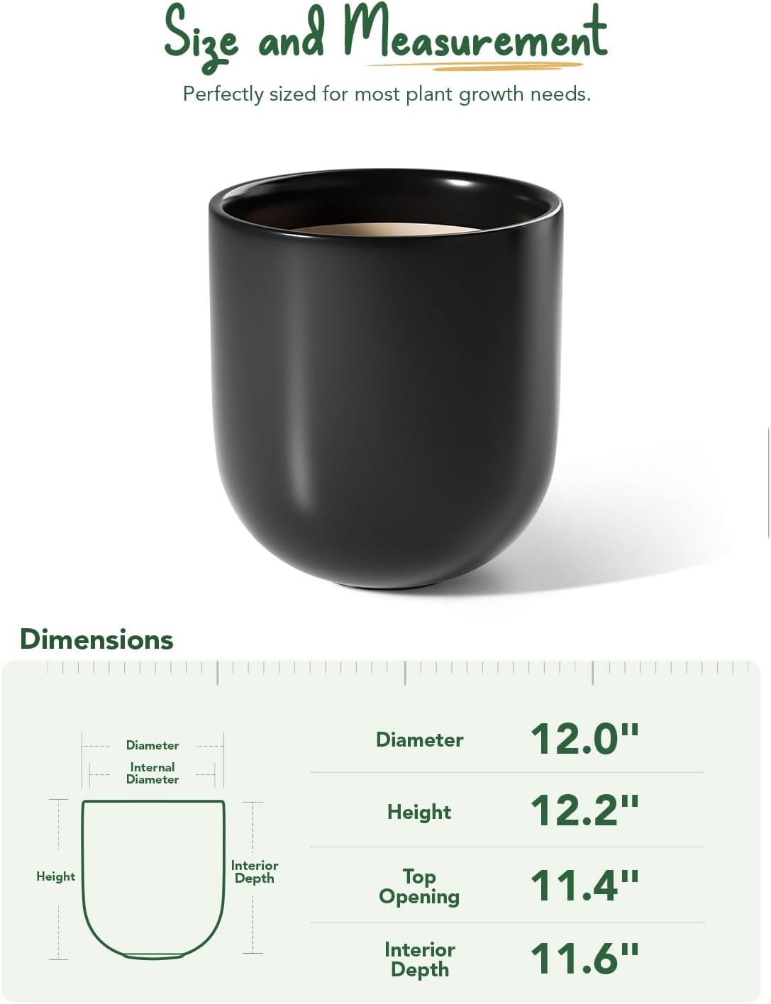 imageLE TAUCI 8 Inch Plant Pot Ceramic Pot with Drainage Hole ampamp Rubber Plug Indoor Planter for Herbs ampamp Small Houseplants Cylinder Planter for Home Office WhiteBlack
