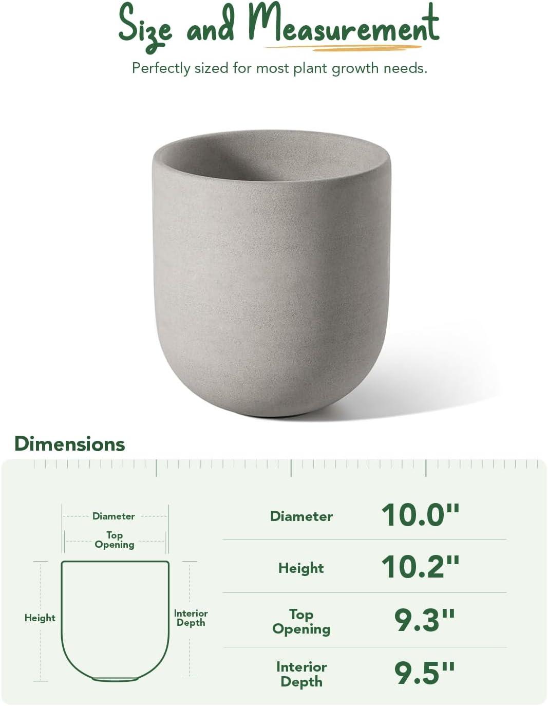 imageLE TAUCI 8 Inch Plant Pot Ceramic Pot with Drainage Hole ampamp Rubber Plug Indoor Planter for Herbs ampamp Small Houseplants Cylinder Planter for Home Office WhiteNeutral Gray