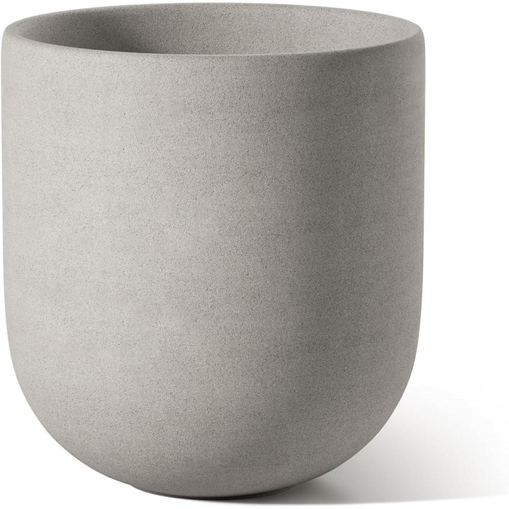 imageLE TAUCI 8 Inch Plant Pot Ceramic Pot with Drainage Hole ampamp Rubber Plug Indoor Planter for Herbs ampamp Small Houseplants Cylinder Planter for Home Office WhiteNeutral Gray