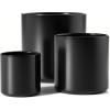 imageLE TAUCI Ceramic Pots for Plants 1086 Inch Indoor Plant Pots Modern Planters for Indoor Plants Home Office Cylinder Planters with Drainage Hole and Plug Set of 3 BlackBlack