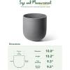 image:imageLE TAUCI 8 Inch Plant Pot Ceramic Pot with Drainage Hole amp Rubber Plug Indoor Planter for Herbs amp Small Houseplants Cylinder Planter for Home Office Neutral GrayCharcoal Gray
