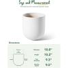 image:imageLE TAUCI 8 Inch Plant Pot Ceramic Pot with Drainage Hole amp Rubber Plug Indoor Planter for Herbs amp Small Houseplants Cylinder Planter for Home Office Neutral GrayWhite