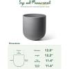 image:imageLE TAUCI 8 Inch Plant Pot Ceramic Pot with Drainage Hole amp Rubber Plug Indoor Planter for Herbs amp Small Houseplants Cylinder Planter for Home Office Neutral GrayCharcoal Gray