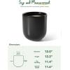 image:imageLE TAUCI 8 Inch Plant Pot Ceramic Pot with Drainage Hole amp Rubber Plug Indoor Planter for Herbs amp Small Houseplants Cylinder Planter for Home Office Neutral GrayBlack