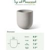image:imageLE TAUCI 8 Inch Plant Pot Ceramic Pot with Drainage Hole amp Rubber Plug Indoor Planter for Herbs amp Small Houseplants Cylinder Planter for Home Office Neutral GrayNeutral Gray