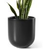 image:imageLE TAUCI 8 Inch Plant Pot Ceramic Pot with Drainage Hole amp Rubber Plug Indoor Planter for Herbs amp Small Houseplants Cylinder Planter for Home Office Neutral GrayBlack