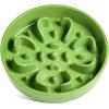 image:imageLE TAUCI Ceramic Slow Feeder Dog Bowls Elevated 3 Cup Raised Bowl with Wooden Stand for Medium Large Breed Slow Down Eating Puzzle Dog Food Bowl Star YellowClover Green