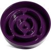 image:imageLE TAUCI Ceramic Slow Feeder Dog Bowls Elevated 3 Cup Raised Bowl with Wooden Stand for Medium Large Breed Slow Down Eating Puzzle Dog Food Bowl Star YellowMaze Purple