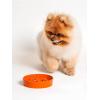 image:imageLE TAUCI Ceramic Slow Feeder Dog Bowls Elevated 3 Cup Raised Bowl with Wooden Stand for Medium Large Breed Slow Down Eating Puzzle Dog Food Bowl Star YellowSun Orange