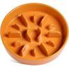 image:imageLE TAUCI Ceramic Slow Feeder Dog Bowls Elevated 3 Cup Raised Bowl with Wooden Stand for Medium Large Breed Slow Down Eating Puzzle Dog Food Bowl Star YellowSun Orange