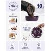 image:imageLE TAUCI Ceramic Slow Feeder Dog Bowls Elevated 3 Cup Raised Bowl with Wooden Stand for Medium Large Breed Slow Down Eating Puzzle Dog Food Bowl Star YellowMaze Purple