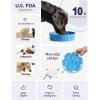 image:imageLE TAUCI Ceramic Slow Feeder Dog Bowls Elevated 3 Cup Raised Bowl with Wooden Stand for Medium Large Breed Slow Down Eating Puzzle Dog Food Bowl Star YellowVortex Blue