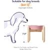 image:imageLE TAUCI Ceramic Slow Feeder Dog Bowls Elevated 3 Cup Raised Bowl with Wooden Stand for Medium Large Breed Slow Down Eating Puzzle Dog Food Bowl Star YellowPink BloomStand