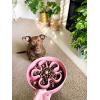 image:imageLE TAUCI Ceramic Slow Feeder Dog Bowls Elevated 3 Cup Raised Bowl with Wooden Stand for Medium Large Breed Slow Down Eating Puzzle Dog Food Bowl Star YellowPink Bloom