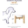 image:imageLE TAUCI Ceramic Slow Feeder Dog Bowls Elevated 3 Cup Raised Bowl with Wooden Stand for Medium Large Breed Slow Down Eating Puzzle Dog Food Bowl Star YellowAngle WhiteStand