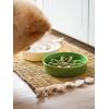 image:imageLE TAUCI Ceramic Slow Feeder Dog Bowls Elevated 3 Cup Raised Bowl with Wooden Stand for Medium Large Breed Slow Down Eating Puzzle Dog Food Bowl Star YellowClover Green