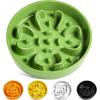 image:imageLE TAUCI Ceramic Slow Feeder Dog Bowls Elevated 3 Cup Raised Bowl with Wooden Stand for Medium Large Breed Slow Down Eating Puzzle Dog Food Bowl Star YellowClover Green