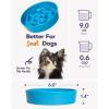 image:imageLE TAUCI Ceramic Slow Feeder Dog Bowls Elevated 3 Cup Raised Bowl with Wooden Stand for Medium Large Breed Slow Down Eating Puzzle Dog Food Bowl Star YellowVortex Blue