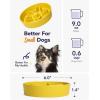 image:imageLE TAUCI Ceramic Slow Feeder Dog Bowls Elevated 3 Cup Raised Bowl with Wooden Stand for Medium Large Breed Slow Down Eating Puzzle Dog Food Bowl Star YellowStar Yellow