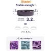 image:imageLE TAUCI Ceramic Slow Feeder Dog Bowls Elevated 3 Cup Raised Bowl with Wooden Stand for Medium Large Breed Slow Down Eating Puzzle Dog Food Bowl Star YellowMaze PurpleStand