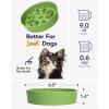 image:imageLE TAUCI Ceramic Slow Feeder Dog Bowls Elevated 3 Cup Raised Bowl with Wooden Stand for Medium Large Breed Slow Down Eating Puzzle Dog Food Bowl Star YellowClover Green