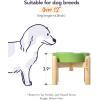 image:imageLE TAUCI Ceramic Slow Feeder Dog Bowls Elevated 3 Cup Raised Bowl with Wooden Stand for Medium Large Breed Slow Down Eating Puzzle Dog Food Bowl Star YellowClover GreenStand