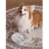 image:imageLE TAUCI Ceramic Slow Feeder Dog Bowls Elevated 3 Cup Raised Bowl with Wooden Stand for Medium Large Breed Slow Down Eating Puzzle Dog Food BowlSkull BlackCrown Silver