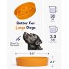 image:imageLE TAUCI Ceramic Slow Feeder Dog Bowls Elevated 3 Cup Raised Bowl with Wooden Stand for Medium Large Breed Slow Down Eating Puzzle Dog Food BowlSkull BlackPumpkin Orange