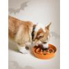 image:imageLE TAUCI Ceramic Slow Feeder Dog Bowls Elevated 3 Cup Raised Bowl with Wooden Stand for Medium Large Breed Slow Down Eating Puzzle Dog Food BowlSkull BlackPumpkin Orange