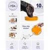 image:imageLE TAUCI Ceramic Slow Feeder Dog Bowls Elevated 3 Cup Raised Bowl with Wooden Stand for Medium Large Breed Slow Down Eating Puzzle Dog Food BowlSkull BlackPumpkin Orange