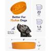 image:imageLE TAUCI Ceramic Slow Feeder Dog Bowls Elevated 3 Cup Raised Bowl with Wooden Stand for Medium Large Breed Slow Down Eating Puzzle Dog Food BowlSkull BlackPumpkin Orange