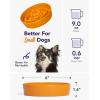 image:imageLE TAUCI Ceramic Slow Feeder Dog Bowls Elevated 3 Cup Raised Bowl with Wooden Stand for Medium Large Breed Slow Down Eating Puzzle Dog Food BowlSkull BlackPumpkin Orange
