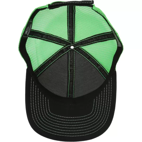 imageOutdoor Cap Structured Mesh Back Trucker CapBlackNeon Green
