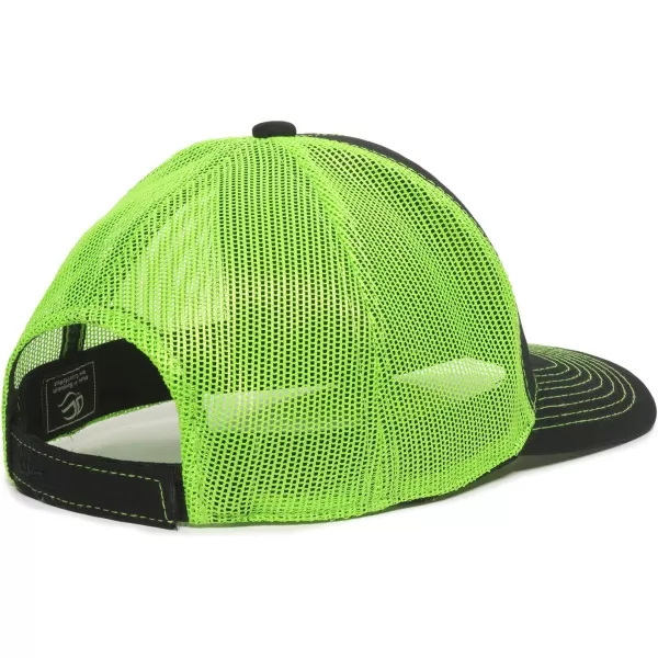 imageOutdoor Cap Structured Mesh Back Trucker CapBlackNeon Green