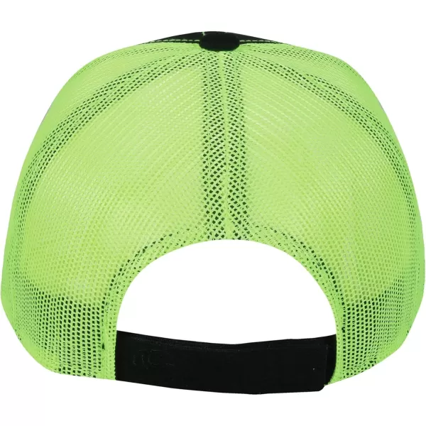 imageOutdoor Cap Structured Mesh Back Trucker CapBlackNeon Yellow