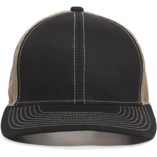 imageOutdoor Cap Structured Mesh Back Trucker CapBlackTan