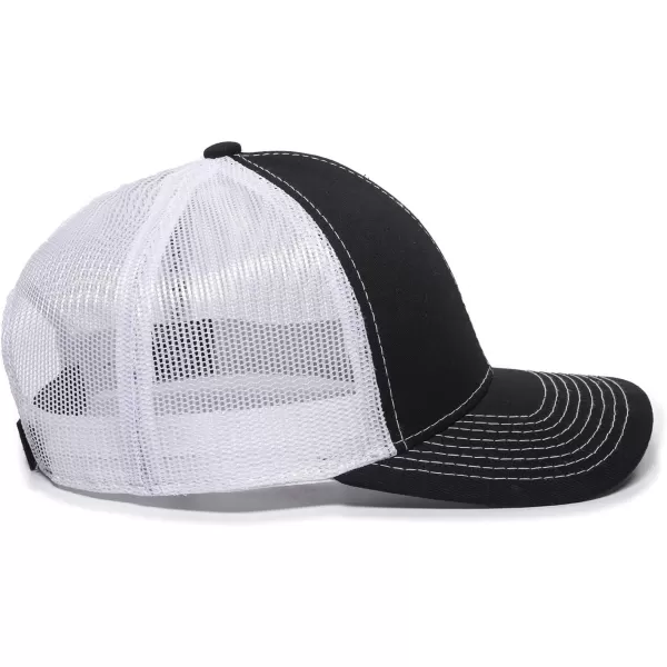 imageOutdoor Cap Structured Mesh Back Trucker CapBlackWhite