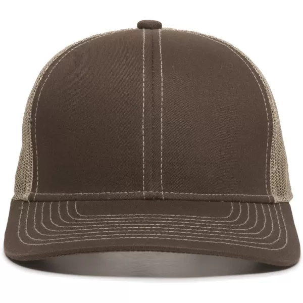 imageOutdoor Cap Structured Mesh Back Trucker CapBrownTan