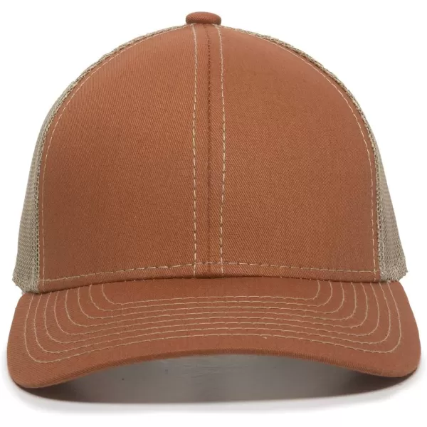 imageOutdoor Cap Structured Mesh Back Trucker CapBt OrangeTan