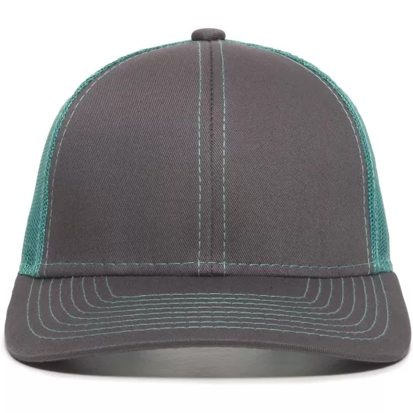 imageOutdoor Cap Structured Mesh Back Trucker CapCharcoalAqua