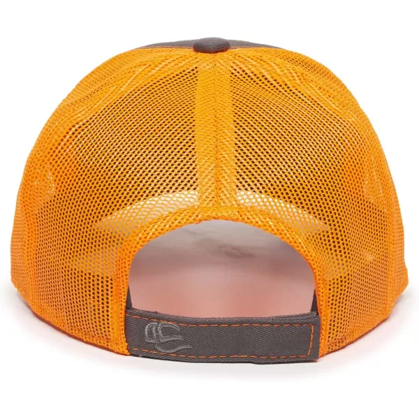 imageOutdoor Cap Structured Mesh Back Trucker CapCharcoalNeon Orange