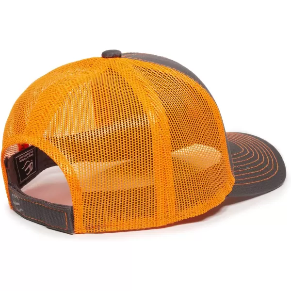 imageOutdoor Cap Structured Mesh Back Trucker CapCharcoalNeon Orange