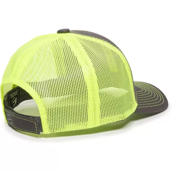 imageOutdoor Cap Structured Mesh Back Trucker CapCharcoalNeon Yellow