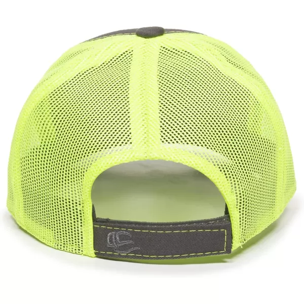 imageOutdoor Cap Structured Mesh Back Trucker CapCharcoalNeon Yellow