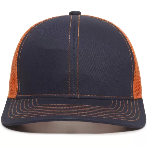 imageOutdoor Cap Structured Mesh Back Trucker CapNavyOrange